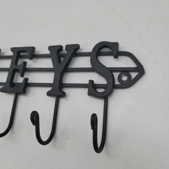 Key Holder Wall Rack Hooks Organizer Mail Mount Hanger Mount Metal Entryway 13" - Picture 5 of 7